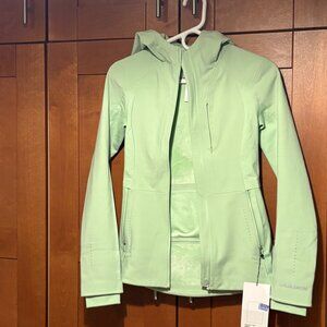 Lululemon Woman Cross Chill Repelshell Sz 2 Green Mint Hoody Jacket $220 NWT
